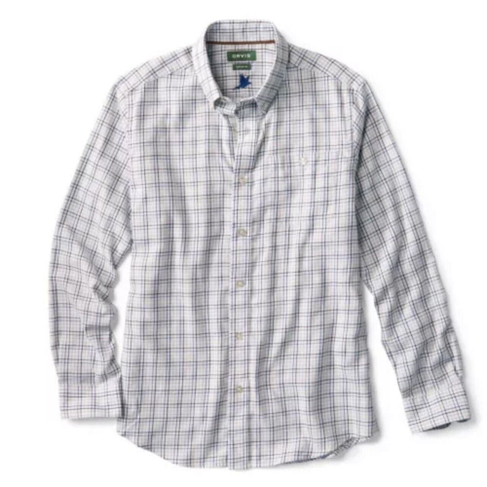 ORVIS XL‎ Country Twill Long-Sleeved Button-Down Shirt - BLUE FOG